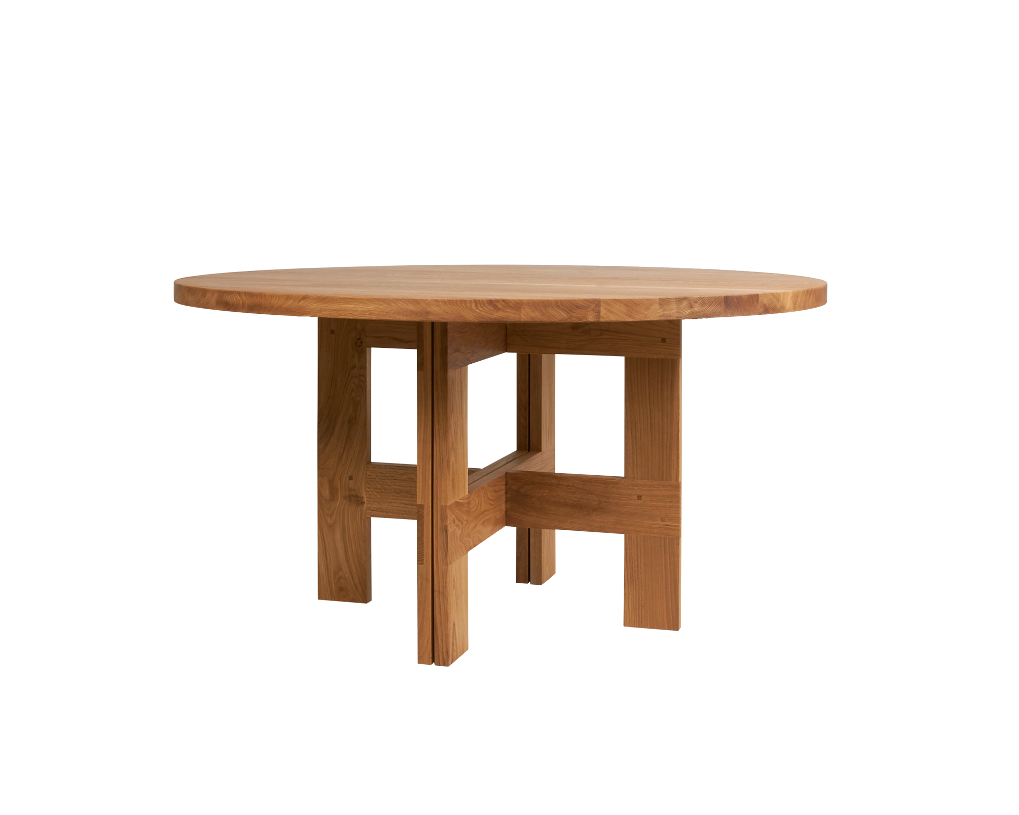 Farmhouse Trestle Table | Natural Oak | 140 Ø Round – FRAMA