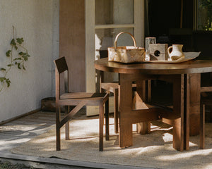 Farmhouse Trestle Table | Dark Oak | 140 Ø Round