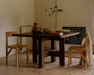 Farmhouse Trestle Table | Dark Oak | 120 Square