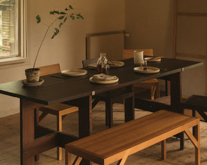 Farmhouse Trestle Table | Dark Oak | L220 Planks