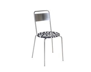 FRAMA Petit Rond Chair | Stainless Steel / Zebra Fabric