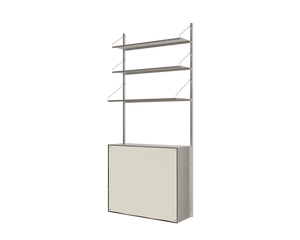 Shelf Library Canvas Cabinet Section | Stainless Steel / Canvas | H185.2 / W80