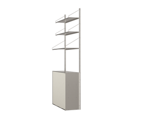 Shelf Library Canvas Cabinet Section | Stainless Steel / Canvas | H185.2 / W80