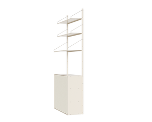 Shelf Library Canvas Cabinet Section | Warm White Steel / Canvas | H185.2 / W80