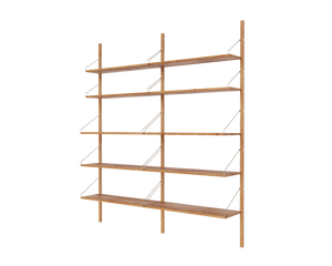 Shelf Library Double Section | Natural Oak | H185.2 / W80