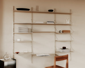 FRAMA Shelf Library Single Section | Warm White Steel | H1852 / W60