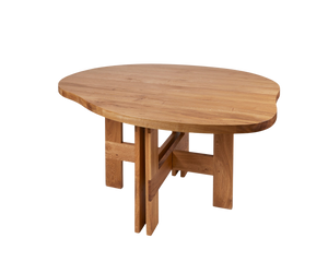 FRAMA Farmhouse Trestle Table in Oak Wood with Pond Shape