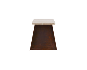 FRAMA 64 Plinth | Corten Steel / Travertine