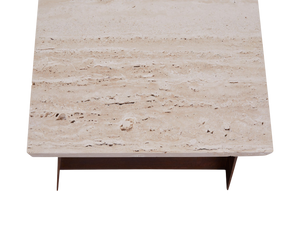 FRAMA 64 Bench | Corten Steel / Travertine