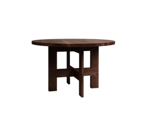 Farmhouse Trestle Table | Dark Oak | 140 Ø Round