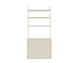 Shelf Library Canvas Cabinet Section | Warm White Steel / Canvas | H1852 / W80