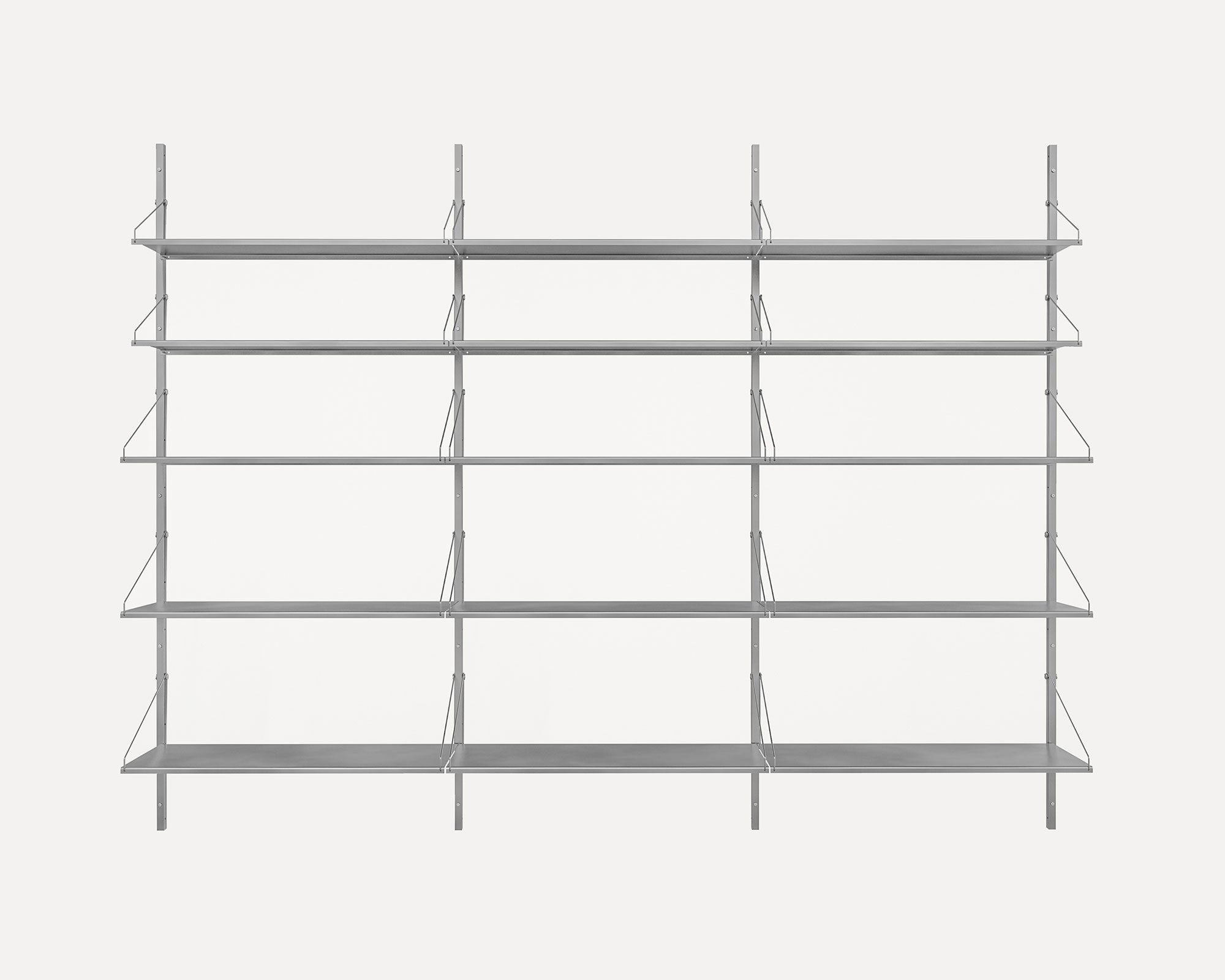 Shelf Library Triple Section, Stainless Steel