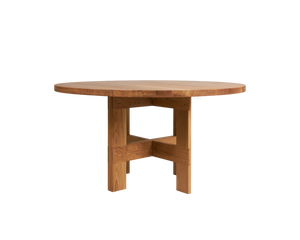 Farmhouse Trestle Table | Natural Oak | 140 Ø Round