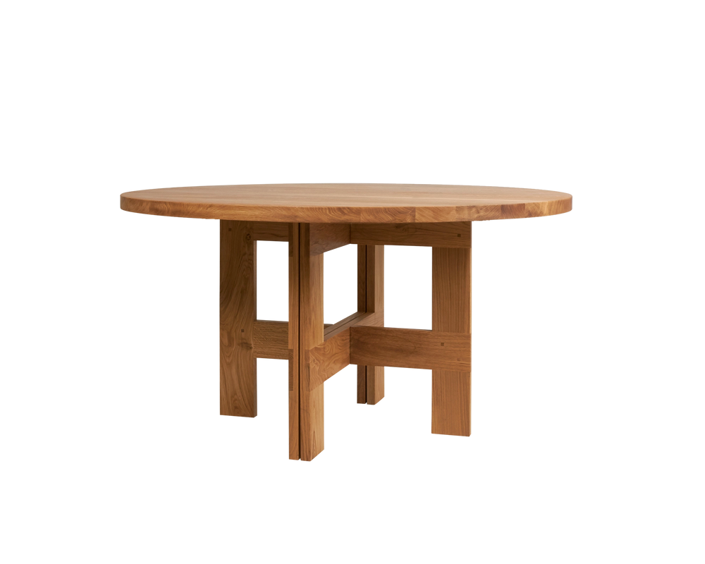 Farmhouse Trestle Table | Natural Oak | 140 Ø Round – FRAMA