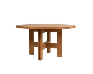 Farmhouse Trestle Table | Natural Oak | 140 Ø Round