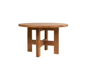 Farmhouse Trestle Table | Natural Oak | 120 Ø Round