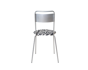 FRAMA Petit Rond Chair | Stainless Steel / Zebra Fabric