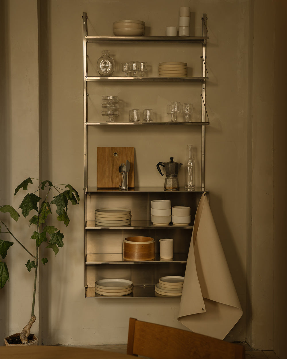 Shelf Library Canvas Cabinet Section | Stainless Steel / Canvas – FRAMA