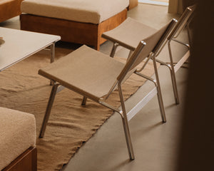 FRAMA Union Easy Chair | Aluminum / Sandstone Linen