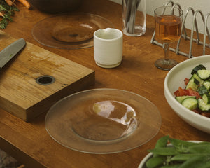 Isle Glass Shallow Bowl Set of Two | Light Smoke