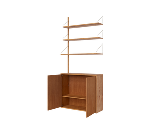 Shelf Library Medium Cabinet Add-on Section | Natural Oak | H185.2 / W80