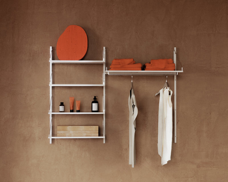 Library Hanger Shelf | Warm White Steel | D40 / W80 – FRAMA