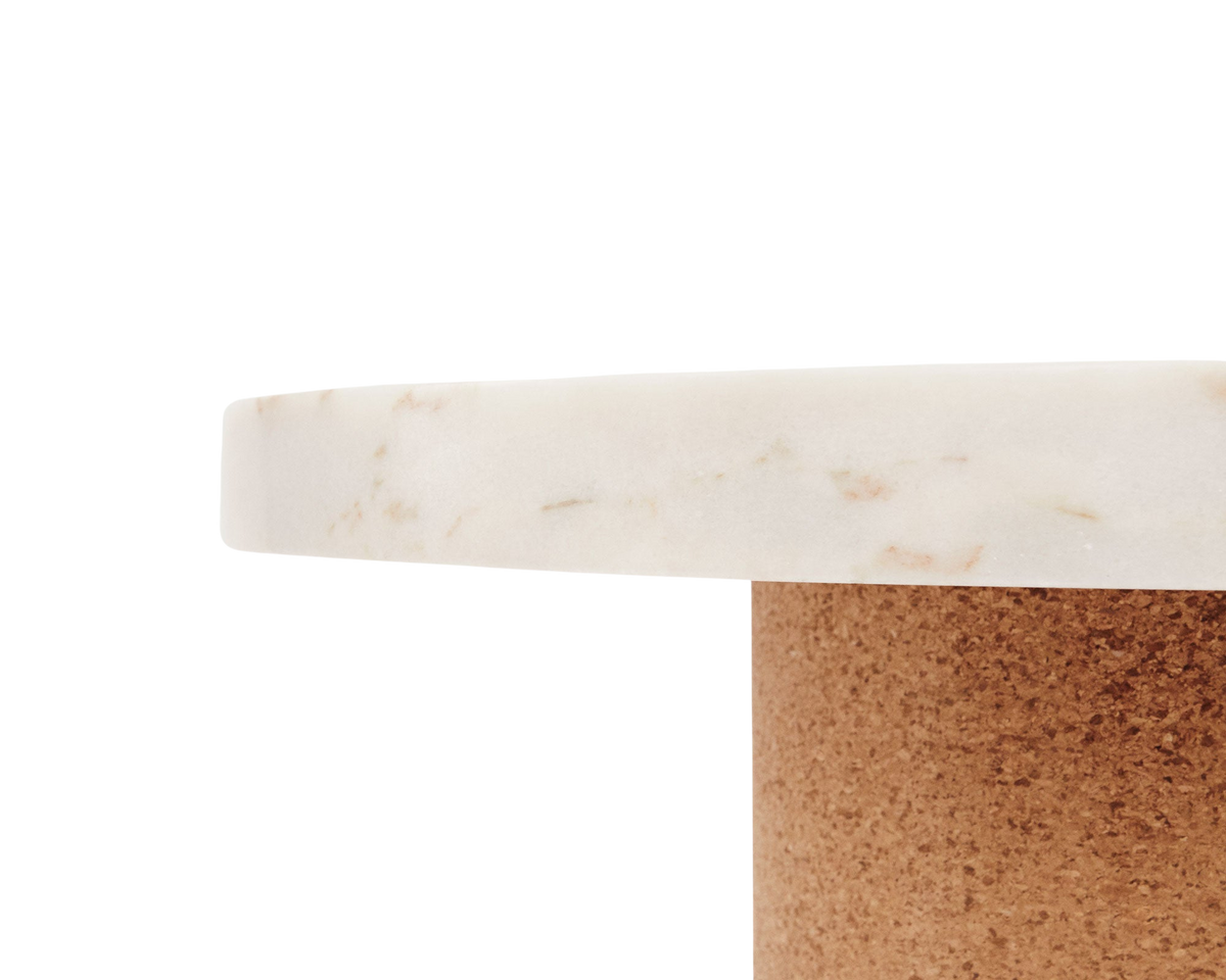 Elegant Small Sintra Table - White Marble Cork | FRAMA