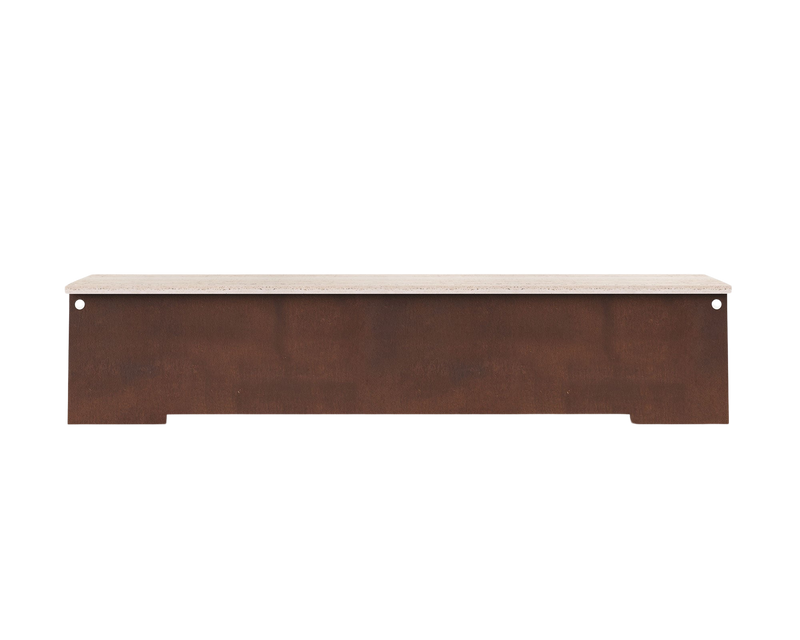 64 Bench | Corten Steel / Travertine – FRAMA