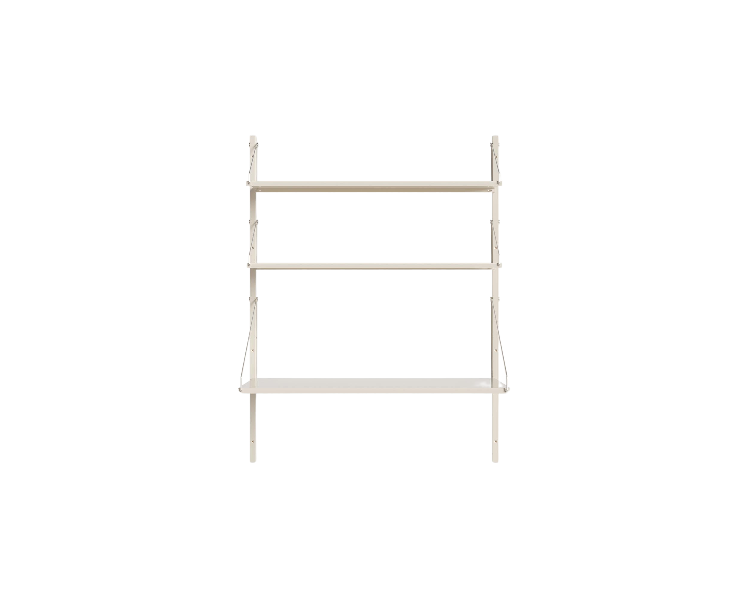 Shelf Library Desk Section | Warm White Steel | H108.4 / W80 – FRAMA