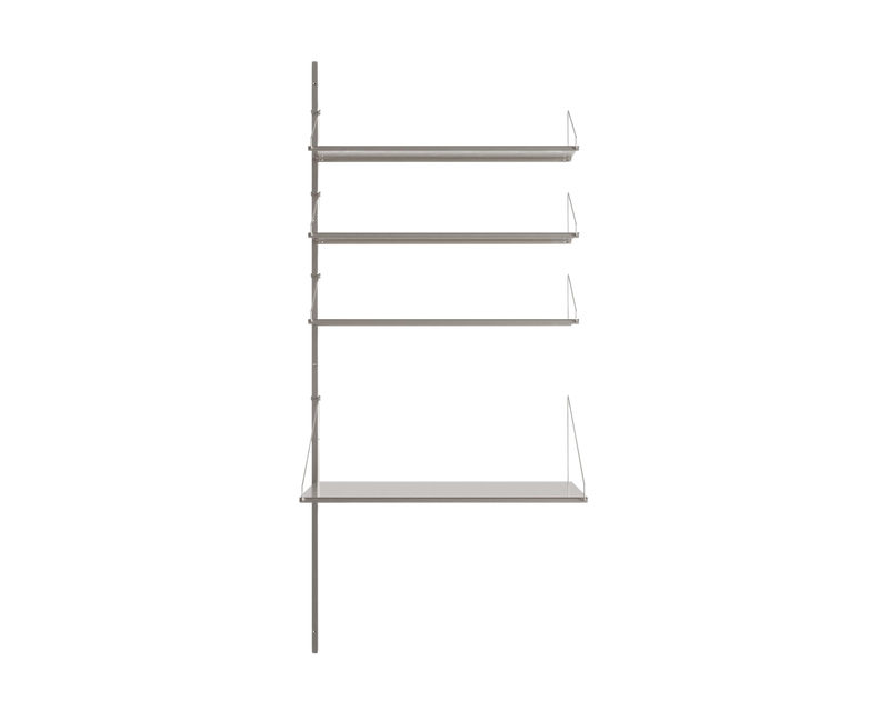 Shelf Library Add-on Desk Section | Stainless Steel | H185.2