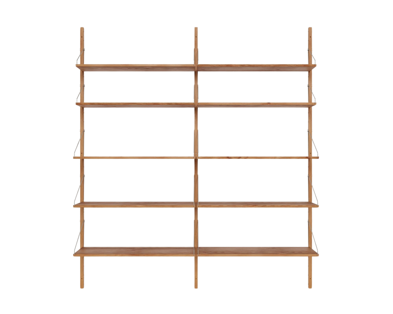 Shelf Library Double Section | Natural Oak | H185.2 / W80 – FRAMA Shelf Library Double Section | Natural Oak | H185.2 / W80 – FRAMA