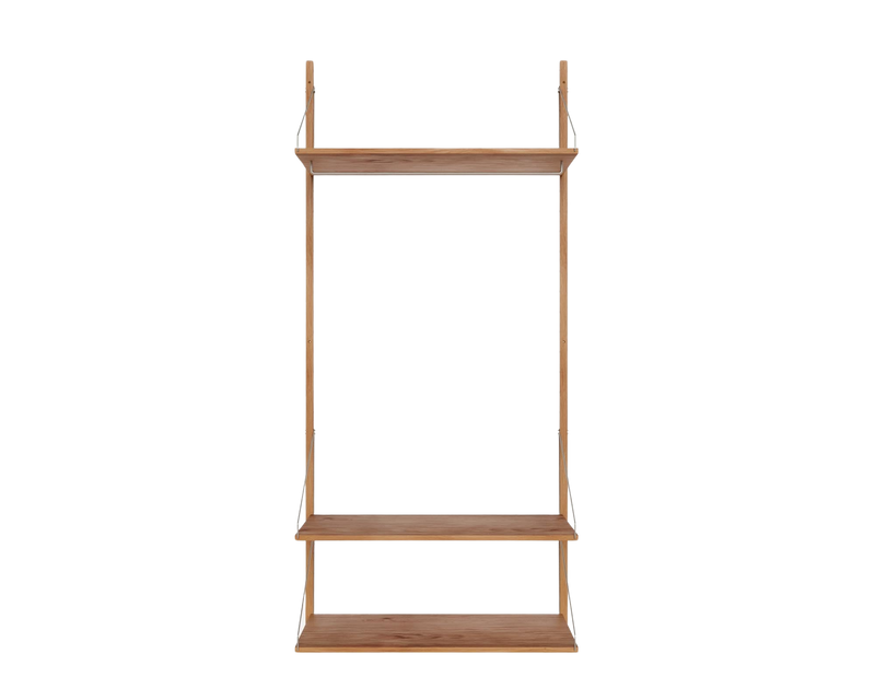 Shelf Library Double Section | Natural Oak | H185.2 / W80 – FRAMA