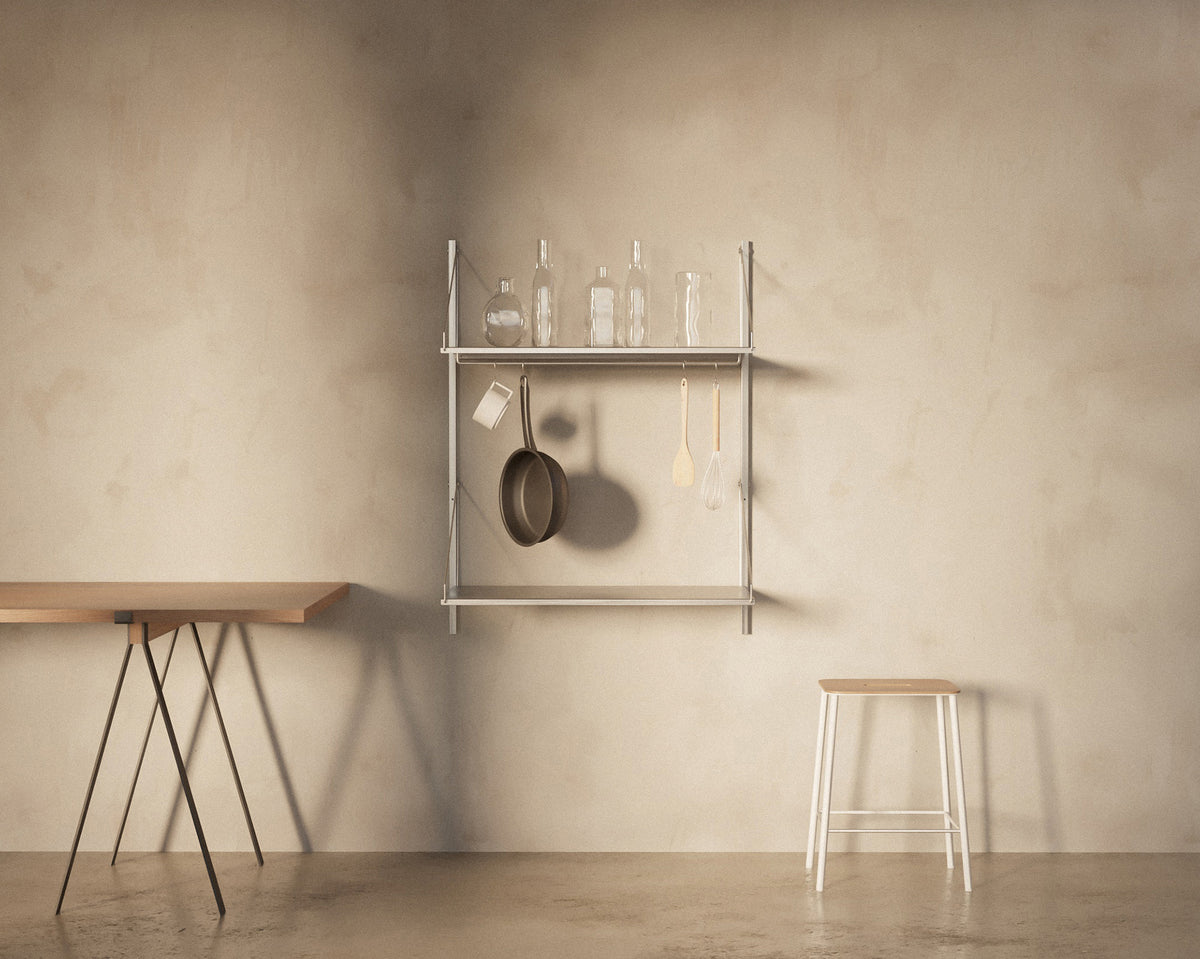 Shelf Library Add-on Hanger Section | Stainless Steel | H108.4 / W80 ...